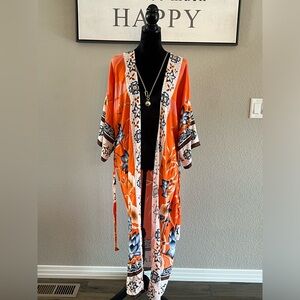 Boho Print Kimono OSFM EUC